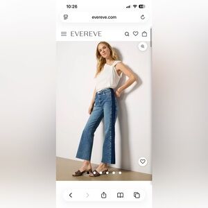 Kut from the Kloth Two-Tone Blue Wide-Leg Jeans with Dark Side Stripe